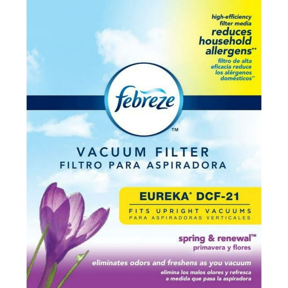 3 Febreze Eureka DCF-21 Premium Allergen Vacuum Filter Spring & Renewal Scent